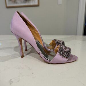 Badgkey Mischka Heels: Size 9M (Rhinestone/beading embellishment, lavender)